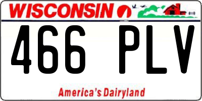 WI license plate 466PLV