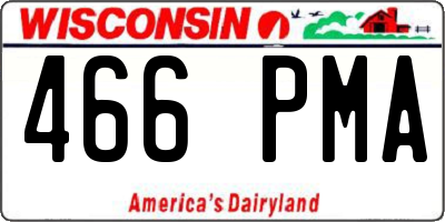 WI license plate 466PMA