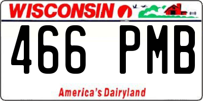 WI license plate 466PMB