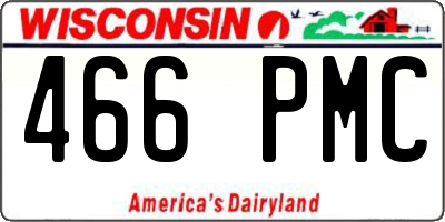 WI license plate 466PMC