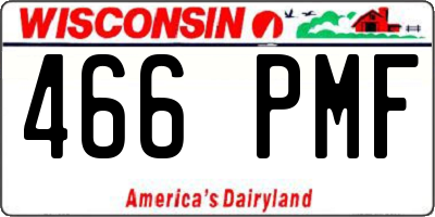 WI license plate 466PMF
