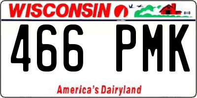 WI license plate 466PMK