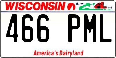 WI license plate 466PML