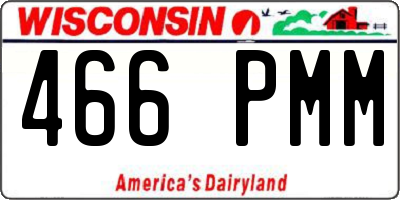 WI license plate 466PMM