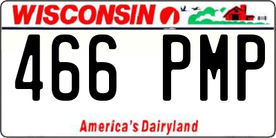 WI license plate 466PMP
