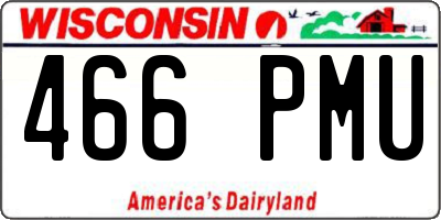WI license plate 466PMU