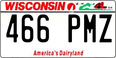 WI license plate 466PMZ