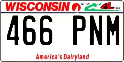 WI license plate 466PNM