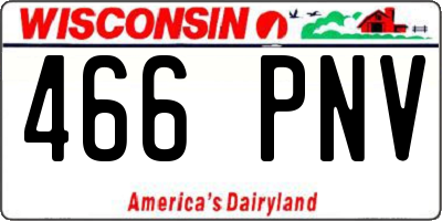 WI license plate 466PNV