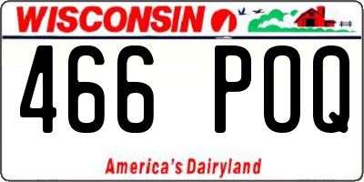 WI license plate 466POQ
