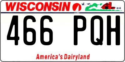 WI license plate 466PQH