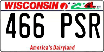WI license plate 466PSR