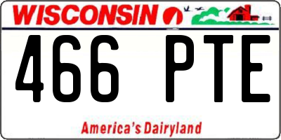 WI license plate 466PTE