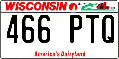 WI license plate 466PTQ