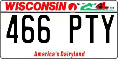 WI license plate 466PTY