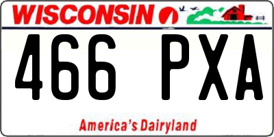 WI license plate 466PXA