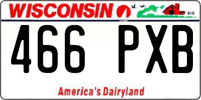 WI license plate 466PXB