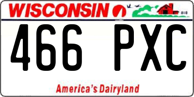WI license plate 466PXC