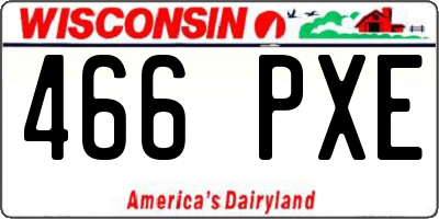 WI license plate 466PXE