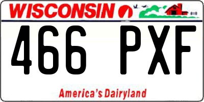 WI license plate 466PXF