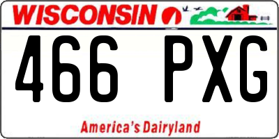 WI license plate 466PXG