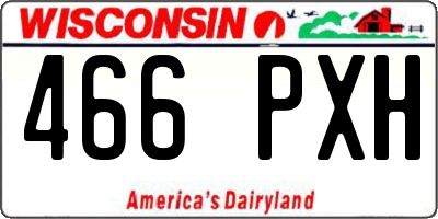 WI license plate 466PXH