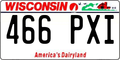 WI license plate 466PXI