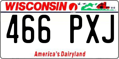 WI license plate 466PXJ