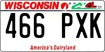 WI license plate 466PXK