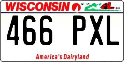 WI license plate 466PXL