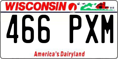 WI license plate 466PXM