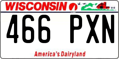 WI license plate 466PXN
