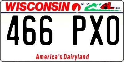 WI license plate 466PXO