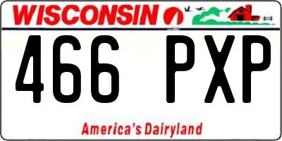 WI license plate 466PXP