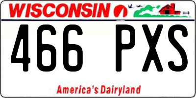 WI license plate 466PXS