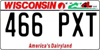 WI license plate 466PXT