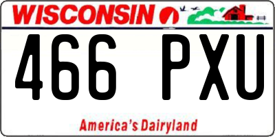 WI license plate 466PXU