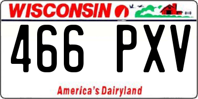WI license plate 466PXV
