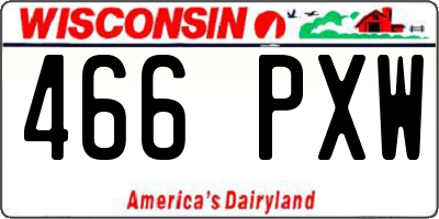 WI license plate 466PXW