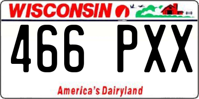 WI license plate 466PXX