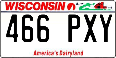 WI license plate 466PXY
