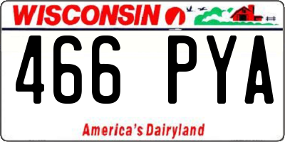 WI license plate 466PYA