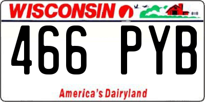 WI license plate 466PYB