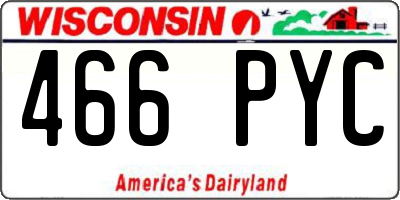 WI license plate 466PYC