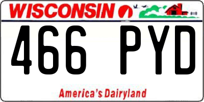 WI license plate 466PYD