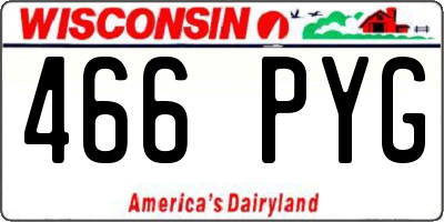 WI license plate 466PYG
