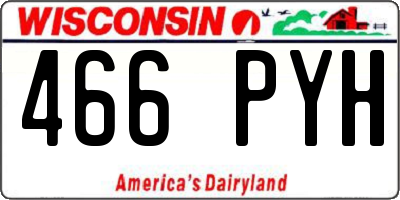 WI license plate 466PYH