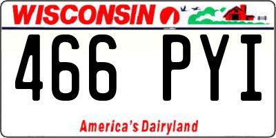WI license plate 466PYI
