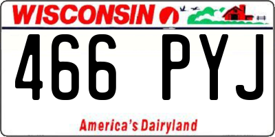 WI license plate 466PYJ