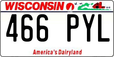 WI license plate 466PYL